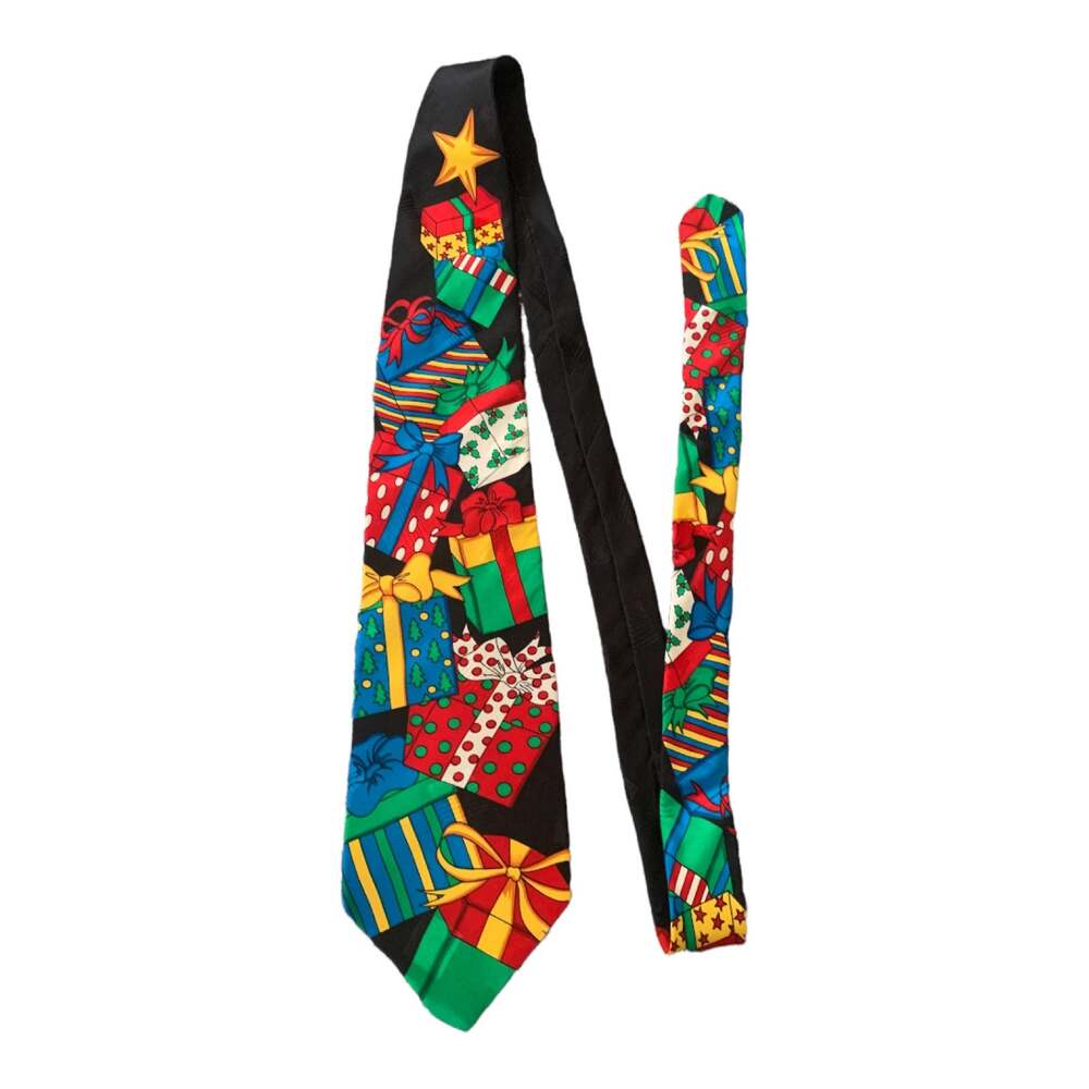 Zylos george machado silk Christmas present tie Mens